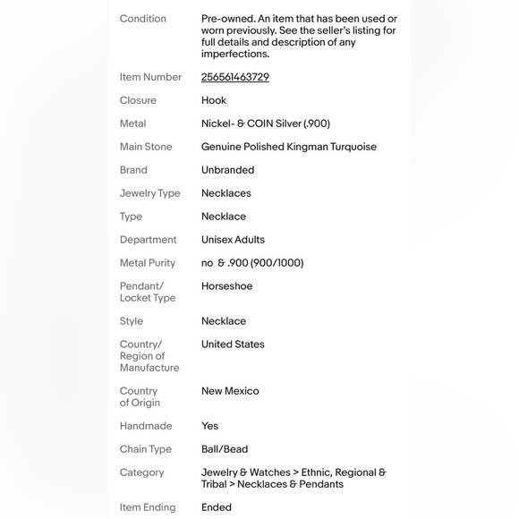 KINGMAN Turquoise Silver Squash Blossom Necklace by Native Jeweler GORGEOUS! ✨ - Picture 10 of 11